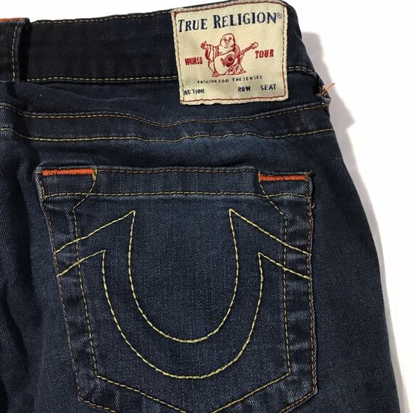 True Religion womens 28 Jennie curvy mid rise skinny dark wash jeans stretchy - Picture 10 of 12